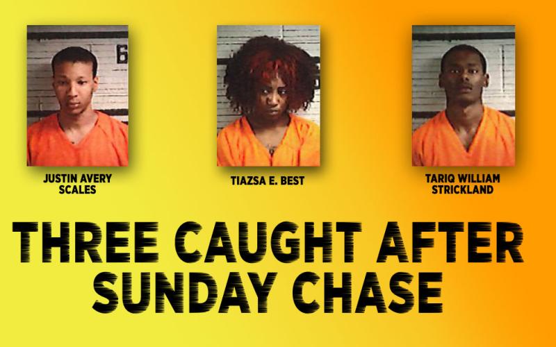 Three caught after Sunday chase
