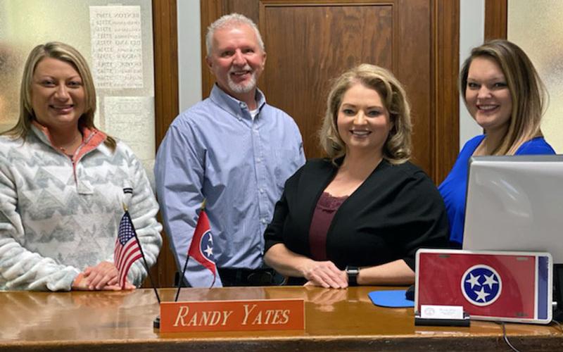 Randy Yates will retire with 24 years of service as Polk County’s assessor of property when his current term ends. He is shown with his staff, Carey Russell, Ramona Goforth-Price and Ashley Cain.