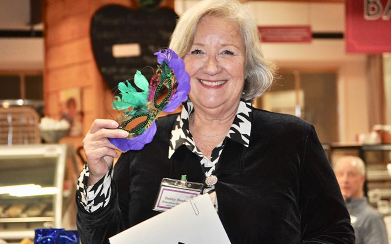 Snack in a Backpack Executive Director Debby Beck enjoyed the festivities during the organization’s annual Bringin’ the Blues to Blue Ridge fundraiser. Funds were raised to help the organization decrease childhood hunger in Fannin County by preparing sack meals for children who may not have any other options for food.