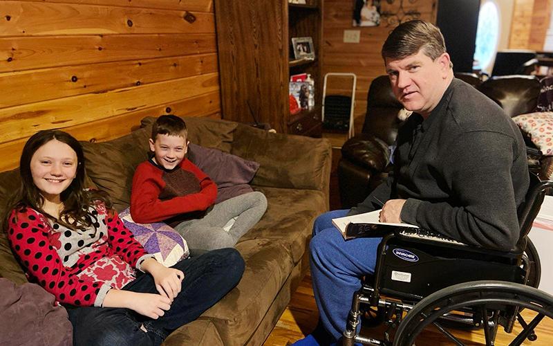 In June 2017 doctors told Jonathan Buller’s family they had no hope he would live through the night after suffering a massive stroke at church that morning. This past Monday morning, March 2, Jonathan was reading to his two children, Katie and Josiah, to help them with their home school lessons.