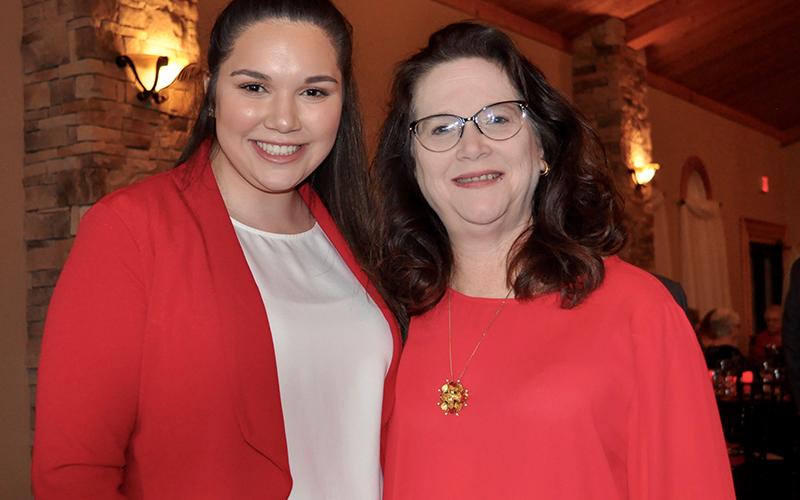 Evelyn Doss, left, served as the hostess of Fannin County Republican Party’s 2020 Valentine’s Banquet and introduced each guest speaker. She is shown with her mother, Lynn Doss.