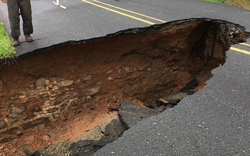 Part of Damascus Road in Epworth was closed Monday, April 13 after a log got into a pipe and washed out a portion of the road. Fannin County Public Works Director Zack Ratcliff said his department would be able to begin repair work the following Monday.
