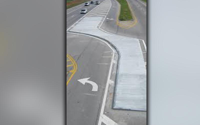 A Reduced Conflict U-Turn (RCUT) intersection, shown above, will be used to improve access to the new University of North Georgia at Blue Ridge campus from Georgia Highway 515.