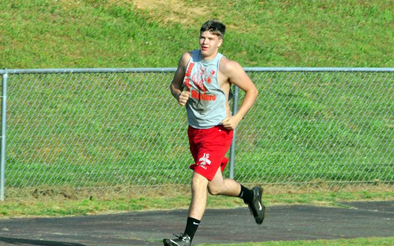 Copper Basin Cougar Joe Boggs works on his conditioning during the Cougar’s football practice Thursday, June 4.