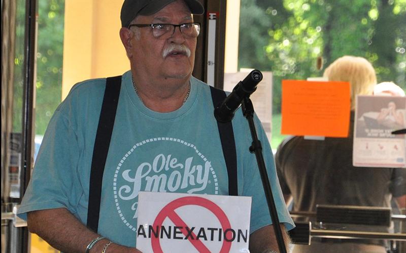 Paul McGuire apposed annexation during the City of Blue Ridge’s town hall meeting Monday, June 1.