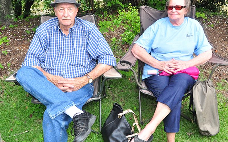 Robert and Donna Hawkins soak up the music during Pickin’ in the Park Thursday, July 9. The gathering marked the first time pickers and listeners had been able to come together in 10 months to enjoy the weekly event. Pickin' continues every Thursday night at Ron Henry Horseshoe Bend Park off River Road off Highway 60 just outside McCaysville.