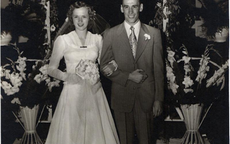 Bob and Lydia Kilpatrick are shown on their wedding day 70 years ago. They were married July 1, 1950, at Mine City Baptist Church in Ducktown.