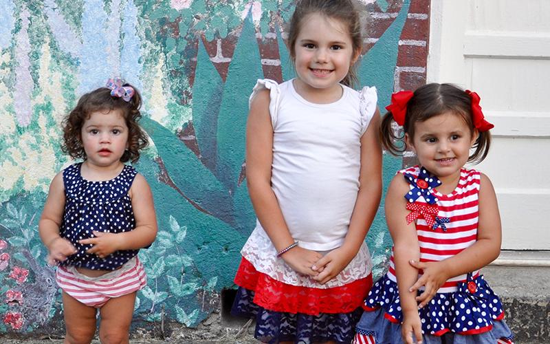 These Morgan family cuties were all dolled up for McCaysville’s annual fireworks show Friday, July 3. They are, from left, Allie, Presley and Riley.