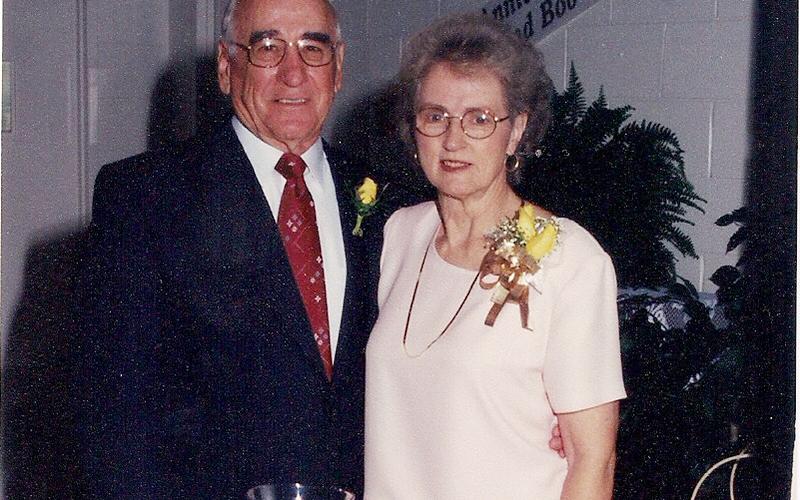 Bob and Lydia Kilpatrick are shown at a reception celebrating their 50th wedding anniversary.