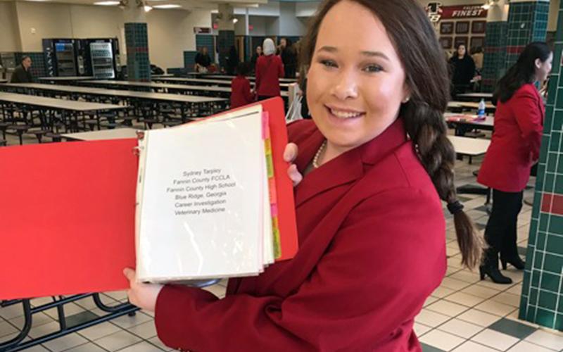 Fannin County High School student Sydney Tarpley received third place in the nation for her Career Investigation project at the national Family Career and Community Leaders of America (FCCLA) competition this year.