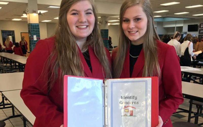 Fannin County High School Family Career and Community Leaders of America (FCCLA) members Bailey Pettit, left, and Alexis Hill placed in fourth across the nation for their Chapter Service Project Portfolio Level 3 project at national competition.