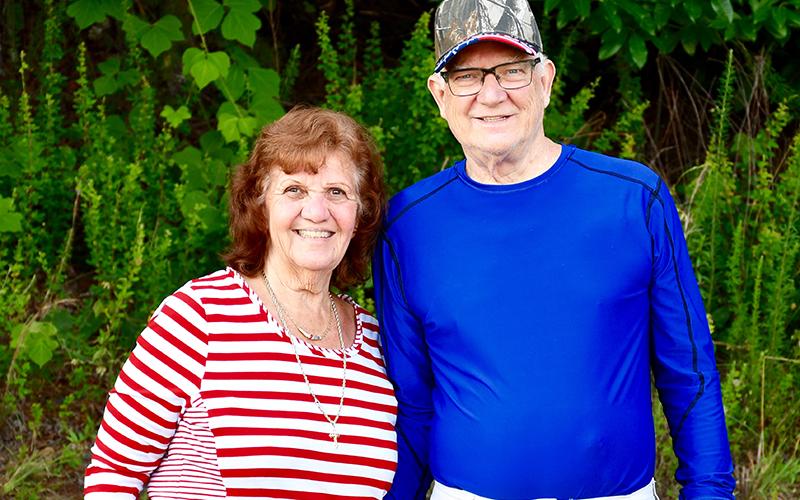 Vivian and Richard Dingum donned their red, white and blue as they watched the Blue Ridge fireworks display on Independence Day.