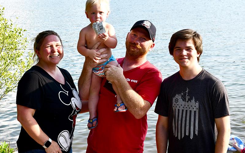 The Deyton family and friends opted to spend the day at Blue Ridge Lake before taking in Lake Blue Ridge Civic Association’s annual Fourth of July fireworks display Saturday, July 4. Shown are, from left, Sheila Deyton, Samuel Deyton, Jason Deyton and Seth Stritmatter.