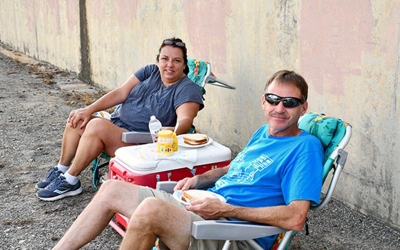 Laura and Buddy Dacis traveled to the Blue Ridge Dam to watch fireworks with a picnic dinner in hand Saturday, July 4.