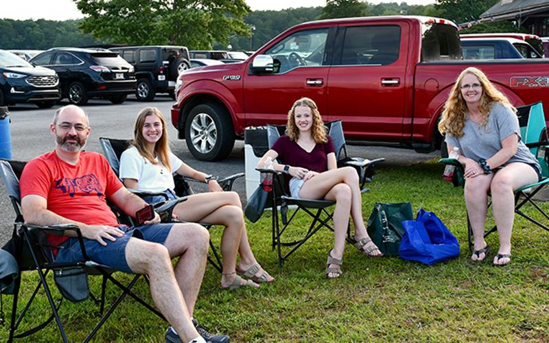 Bart, Bailey, Kayla and Daniella set up their chairs at Lake Blue Ridge Marina for Lake Blue Ridge Civic Association’s annual fireworks display Saturday, July 4.