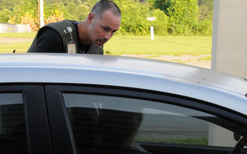 Most drivers admitted they were going too fast through the school zone in front of Fannin County High School last week. Lieutenant Darvin Couch talks to one of those drivers.