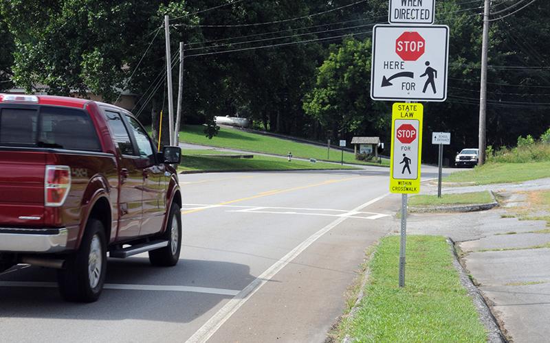 Students using the newly marked crosswalk are one of the main reasons drivers need to obey the school zone speed limit.