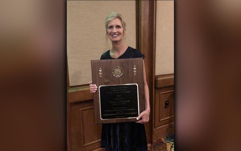 Fannin County Clerk of Superior Court Dana Chastain was awarded the Stetson F. Bennett Clerk of the Year for the state of Georgia award out of 159 clerks across the state Wednesday, July 29.