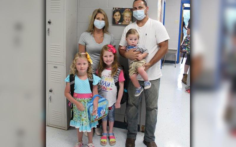 East Fannin Elementary School families returned to school Friday, August 7 for the first day of the 2020-2021 school year. Shown are, from left, Maci Ross, Brooklyn Ross, Brittany Ross, Nathaniel Ware and Gunner Ware.