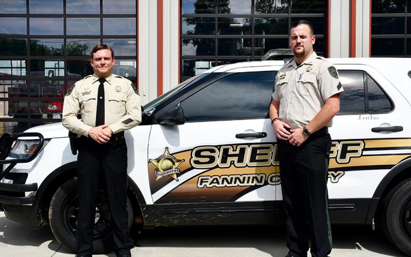Fannin County Sherriff’s Office Investigator Gary Edwards, left, and Corporal Dustin Carder responded to a vehicle accident where they administered Narcan to a citizen, saving his life, Tuesday, June 30.