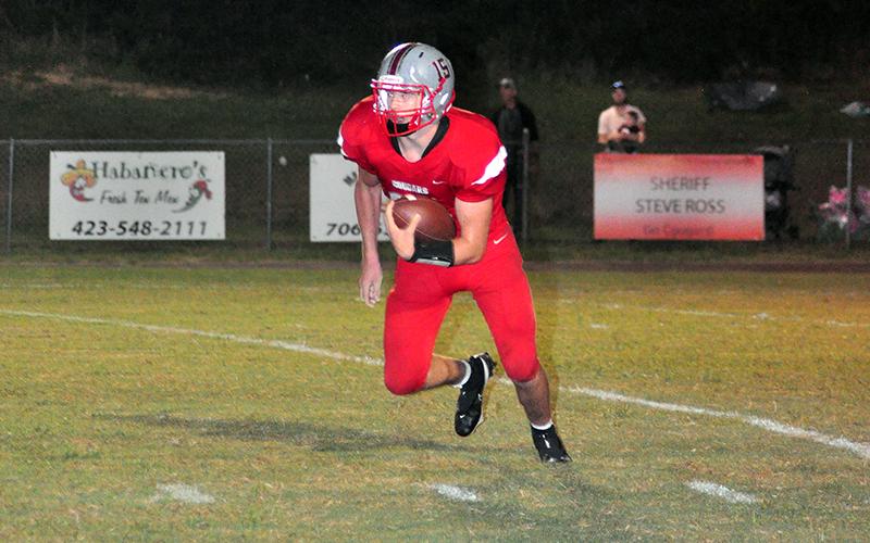 Copper Basin Cougar Joe Boggs runs the football in recent action for the Copper Basin Cougars football team.