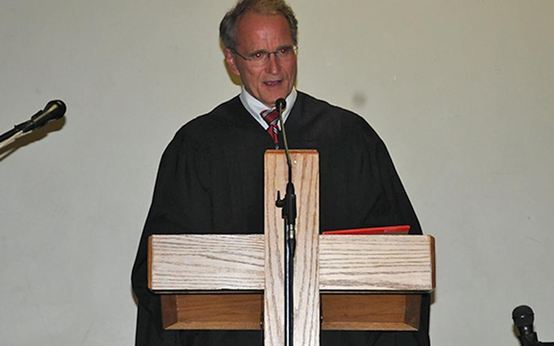 Circuit  Court Judge Mike Sharp offered words of encouragement.