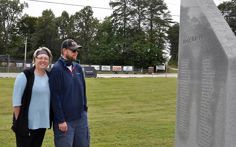 Karen and Edward Ayers were among the many jeepers to travel to Fannin County Veterans Park and Museum for the Jasper, Georgia, chapter of the Sons of the American Legion Second Annual Freedom Wheels Jeep Ride. The couple is shown checking out the World War II monument in the park.