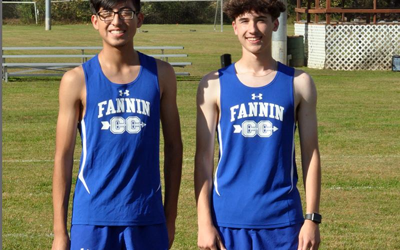 FCHS senior Daniel Espinoza Garcia was honored along with three other seniors before the Rebels home cross country meet Wednesday, October 21. Garcia, left, is shown with fellow senior, Jake Jones.