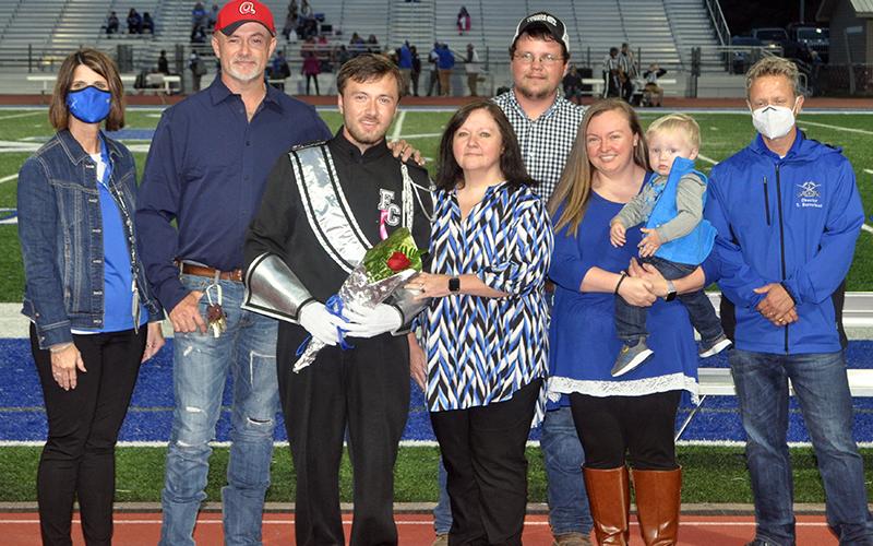 Senior drum major Mathew Johnson was honored during Fannin County’s High School’s senior night ceremony  Friday, October 9. Shown are, from left, Scott Johnson, Johnson, Kathi Johnson, Justin Young, Brittany Young and Braxton Young.
