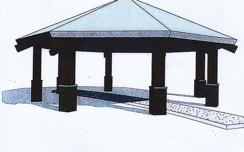 A diagram of the future octagon pavilion at McCaysville City Park is shown.