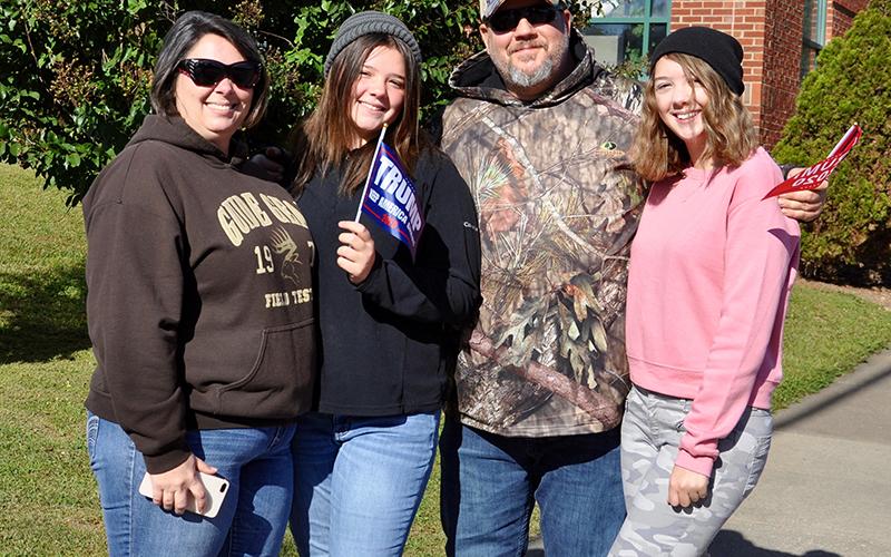 The Beavers family helped to fill up sidewalks for the Mountain Patriots parade and rally for “God &amp; Country” Saturday, October 3. Shown are, from left, Angela, Aubrey, James and Alyson.