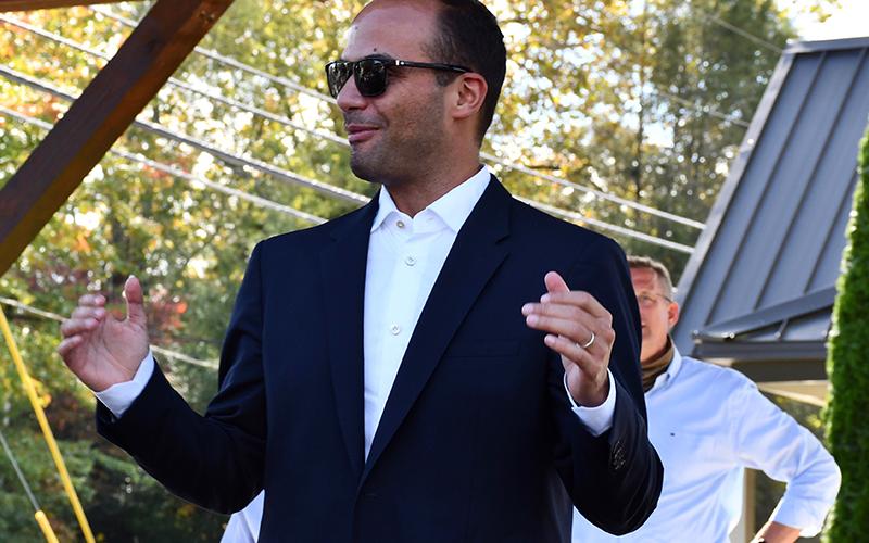 Former member of the foreign policy advisory panel to President Donald Trump’s 2016 presidential campaign George Papadopoulos speaks to U.S. Congressional Representative and U.S. Senatorial Candidate Doug Collins’ ability to serve the citizens of Georgia during the Blue Ridge stop of Collins’ campaign tour of the state.