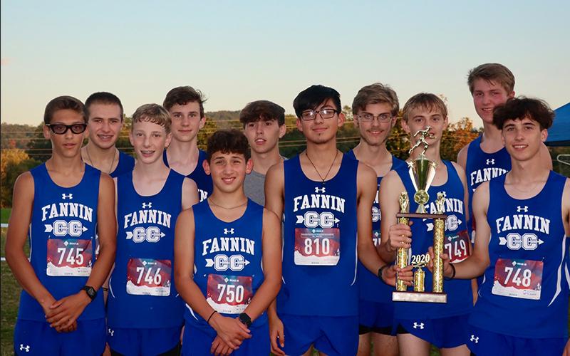 The Fannin County Rebel cross country team had their region meet Tuesday, October 27, at Georgia Highlands College in Rome, Georgia. The Rebels finished the meet as 7AA Region Runner-Ups. Shown after the meet are, from left, front, Ben Bloch, Luke Callihan, Zechariah Prater, Daniel Garcia, Jacob Keppel and Jake Jones; back row, Sam Jabaley, Phoenix Leifer, Corbin Head, James Kyle and Bryce Ware.