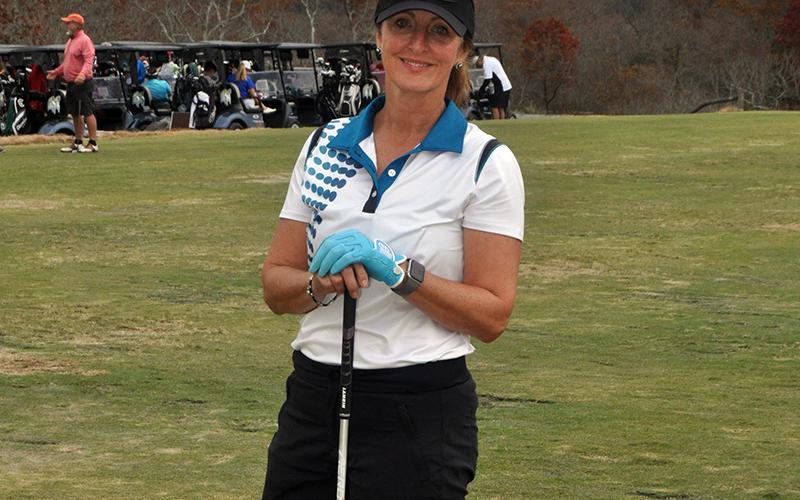 Tracy Arntzen hits the driving range as she prepares for the Blue Ridge Classic Tuesday, November 10.