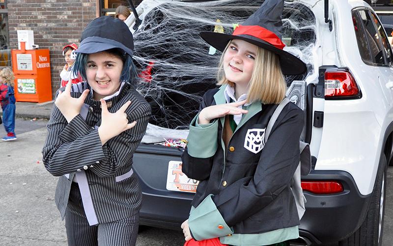 Emmy, left, and Meredith were excited to be in McCaysville Saturday, October 31, for the annual Halloween Safe Zone.
