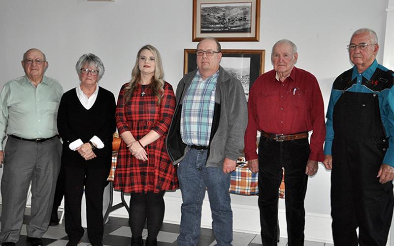 The City of Copperhill held a reception to swear in the newly elected council Monday, November 16 at Copperhill City Hall. Shown are, from left, Alderman Charles Burnette, Mayor Kathy Stewart, City Recorder Amber Brooks, Alderman and Vice Mayor Scott Brooks, Aldermen Horace D. West and Cecil Arp.