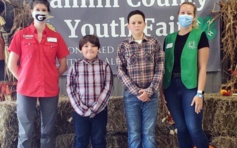Rachel Wasserman is the new 4-H AmeriCorps member for Fannin County, and she has already been a part of multiple events, classes and more, including the recent Fannin County Youth Fair. Shown are, from left, County Extension Agent Ashley Hoppers, Jake Ware, Jake Williams and Wasserman.