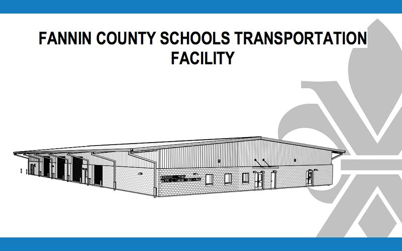 The Fannin County Board of Education voted, January 20, to build a new Transportation Facility at a cost of $6,438,627, which will include a 8,340 square foot bus maintenance area, a training center, a break room and room for storage among other things.