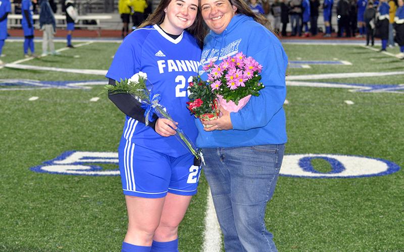 Rose Ballew was one of 14 seniors honored during Fannin’s home soccer game against Gordon Central Friday, February 19. Ballew is shown with her mother, Chevy Ballew.