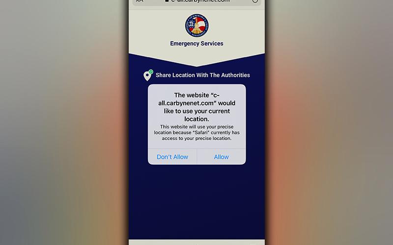 You need help and have called 911. Even if you have poor cell phone service or can't talk for some reason, the Fannin County E-911 center can still get help on the way. These screen shots show what you'll see. An automatic message is sent to every cell phone call placed. Using a smartphone, these screens appear in sequence, showing how to allow the phone to be used for an exact location, the camera so your situation can be viewed, and the screen allowing a text message.
