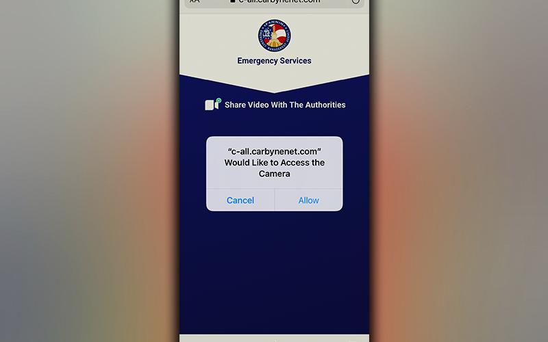 You need help and have called 911. Even if you have poor cell phone service or can't talk for some reason, the Fannin County E-911 center can still get help on the way. These screen shots show what you'll see. An automatic message is sent to every cell phone call placed. Using a smartphone, these screens appear in sequence, showing how to allow the phone to be used for an exact location, the camera so your situation can be viewed, and the screen allowing a text message.