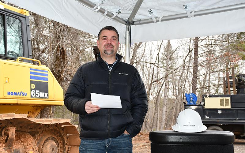 Fannin County School System Assistant Superintendent of Facilities and Operations Darren Danner was recognized for the work he put in to making the school’s new Transportation Facility and Staff Development Center a reality during a groundbreaking ceremony for the construction project Thursday, February 4.