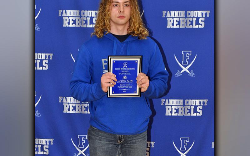 Jackson Davis was recognized and awarded the Scout Team Player of the Year Award at Fannin County’s football banquet Tuesday, March 16.