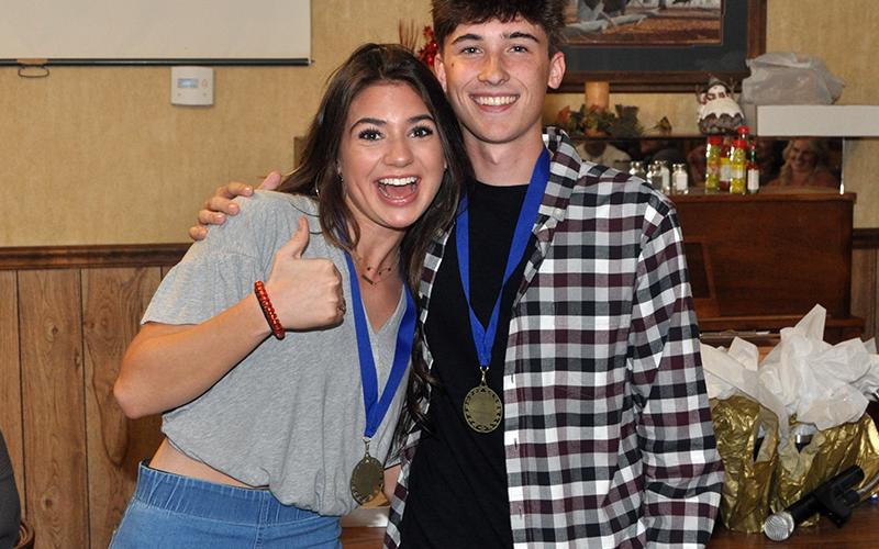 Monica Cosentino and Jake Jones were voted on by the team to win the 2020 Teammate Award during the Fannin County cross country banquet Thursday, March 18.