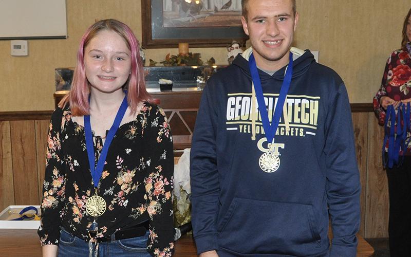Fannin County cross country runners Erin Jones, and Sam Jabaley were awarded the “Rebel Gone to Work” Award at the end-of-season banquet Thursday, March 18. The award symbolizes  someone who always works hard, never missed a practice, and is always dedicated to making the team better.