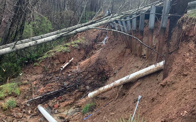 Around 500 City of Blue Ridge water customers are without water due to a main water line break on Bullen Gap Road.