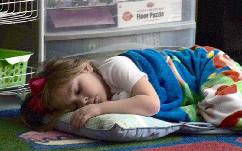 Some of East Fannin Elementary School’s youngest students, like Dalayna Nicholson, took a quick nap break during Read Across America Week. Luckily, they were already in their pajamas.