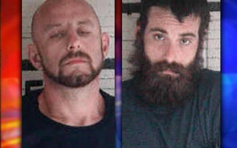 Jason Lin Adams, left, and Jeffery Alexander Dick both face multiple felony and misdemeanor charges after they allegedly invaded a home in Mineral Bluff.