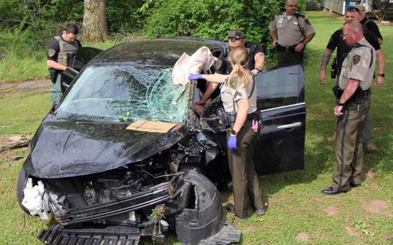 Brandon David Nunnelley was driving this car when a PIT maneuver prevented further danger to other drivers on Old Highway 5.