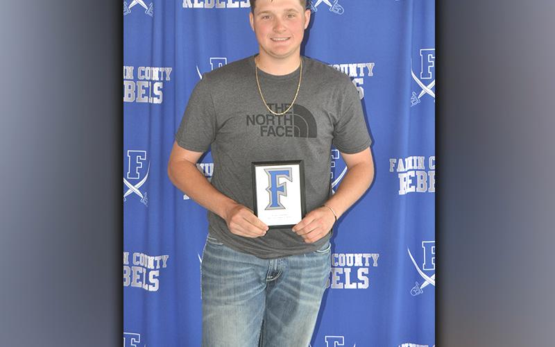 The Rebels baseball team held their awards banquet Monday, May 17. Bradley Holloway was awarded the Diamond Rebel Award for his contribution to the team this year.